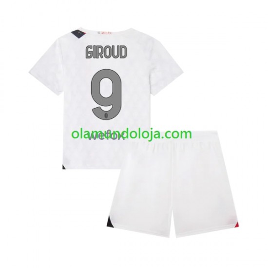 Camisola AC Milan Olivier Giroud 9 Criança Equipamento Segundo 2023-2024 Manga Curta